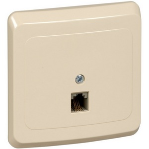 Изображение товара Телефонная розетка встраиваемая RJ-11 (кремовый) Systeme Electric Этюд TELC-001K