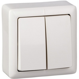 Изображение товара Выключатель накладной двухклавишный (белый) Systeme Electric VA56-232-B