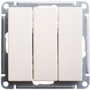 Изображение товара Выключатель встраиваемый трехклавишный (слоновая кость) Systeme Electric W59 VS0510-351-2-86