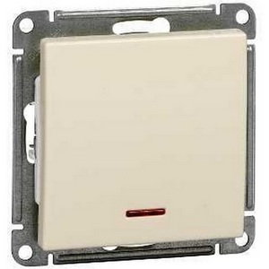 Изображение товара Выключатель встраиваемый одноклавишный с подсветкой (слоновая кость) Systeme Electric W59 VS110-153-2-86