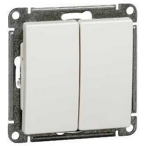 Изображение товара Выключатель встраиваемый двухклавишный (белый) Systeme Electric W59 VS510-252-1-86