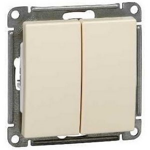 Изображение товара Выключатель встраиваемый двухклавишный (слоновая кость) Systeme Electric W59 VS510-252-2-86