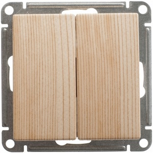 Изображение товара Выключатель встраиваемый двухклавишный (сосна) Systeme Electric W59 VS510-252-7-86