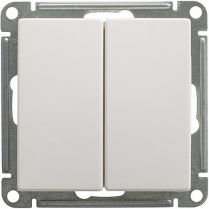 Изображение товара Выключатель встраиваемый двухклавишный (белый) Systeme Electric W59 VS610-256-1-86