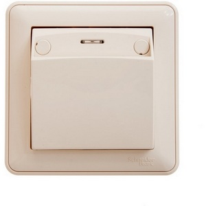 Изображение товара Карточный выключатель одноклавишный с подсветкой встраиваемый (слоновая кость) Systeme Electric VS616-051-28