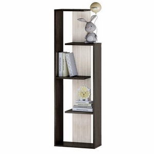 Изображение товара Стеллаж деревянный напольный с 5 полками БТС Бейсик 1, венге/лоредо