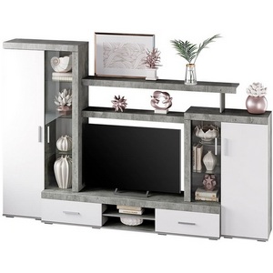 Изображение товара Стенка в гостиную БТС Инстайл ЦС-02, бетон/белый