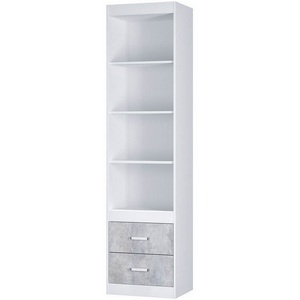 Изображение товара Стеллаж деревянный напольный с нагрузкой на полку 20 кг БТС открытый Паскаль, Белый, Цемент светлый