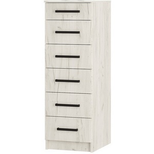 Изображение товара Комод глубиной 50 см БТС высокий Фиеста, Дуб крафт белый