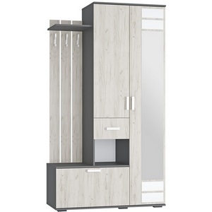 Изображение товара Прихожая БТС Лира ПР-04, Графит, Дуб крафт белый