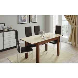 Изображение товара Стол обеденный раскладной Бруно 70 ТЭКС, орех/лакобель ваниль 00-00006810