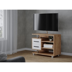 Изображение товара Тумба для ТВ ТЭКС узкая 011 (2я), дуб крафт золотой/белый