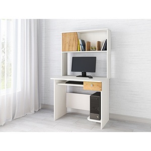 Изображение товара Стол компьютерный ТЭКС Грета-4, белый/дуб крафт