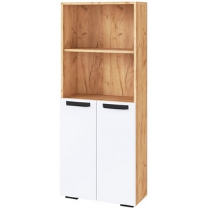 Изображение товара Стеллаж для книг деревянный белый ТЭКС Квартет-13, дуб крафт/белый