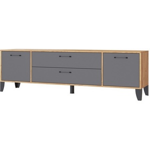 Изображение товара Тумба под телевизор ТЭКС Парус-13, Дуб крафт золотой, Графит серый