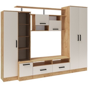 Изображение товара Стенка ТЭКС в гостиную Оскар-5, Дуб крафт золотой, Кашемир