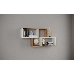 Изображение товара Стеллаж настенный под дерево ТЭКС навесная ПН-3, Дуб крафт табачный, дуб крафт белый