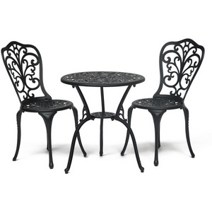 Изображение товара Комплект (стол +2 стула) черный (алюминиевый сплав) 9769