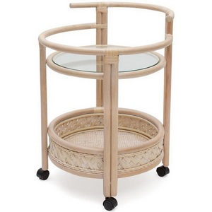 Изображение товара Барный столик на колесах сервировочный TCH (белый) 6281 (круглая столешница, 4 ножки)