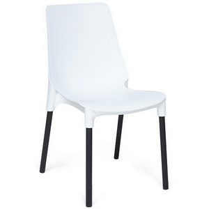 Изображение товара Стул для гостиной белый (mod 75) белый/черные ножки (металл/пластик) 111609