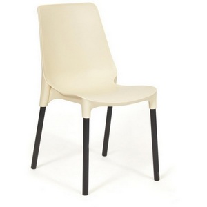 Изображение товара Стул (mod 75) бежевый/коричневые ножки (металл/пластик) 111609