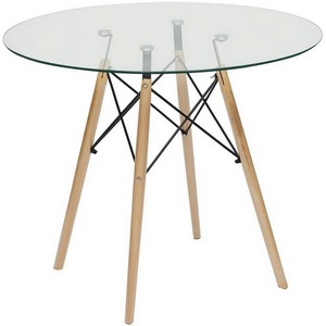 Изображение товара Стол на 4 персоны (mod.80GLASS) прозрачный (металл/стекло) 111932 (круглая столешница, 4 ножки)