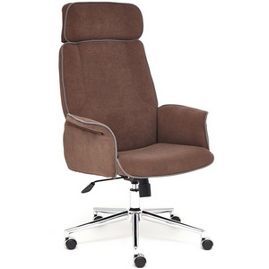 Изображение товара Кресло компьютерное с тканевой обивкой с мягкими подлокотниками коричневый (флок) 112176