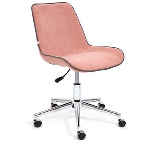 Изображение товара Кресло компьютерное со средней спинкой флок , розовый, Style