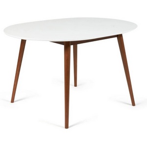 Изображение товара Стол раскладной обеденный BOSCO (Боско) (Белый, Коричневый). (круглая столешница, 4 ножки)