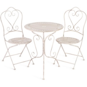 Изображение товара Комплект (стол + стула) (mod. PL08-6241.6242) Античный белый (Antique White) (металл) 113078