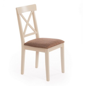 Изображение товара Стул для гостиной деревянные с тканевой обивкой Гольфи 2/ Golfi дерево гевея, 45*51*94, white, ткань кор.-зол. (1505-9) 2