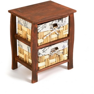 Изображение товара Тумба с ящиками BEL ( mod. PE-10 ) Brown (коричневый) ткань №HX21 (дерево павловния, мдф) 8858