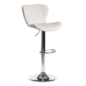 Изображение товара Стул с регулировкой высоты белый барный AVIONIC (mod. KY712A) белый/хром (металл/экокожа) 113664