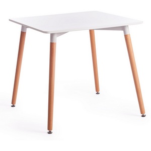 Изображение товара Стол на 4 персоны (mod. T1003) МДФ/дерево, х см, (Белый)/(натуральный) John (прямоугольная столешница, 4 ножки)
