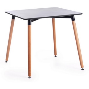 Изображение товара Стол на 4 персоны (mod. T1003, черный)/(натуральный, МДФ/дерево) 113750 (прямоугольная столешница, 4 ножки)