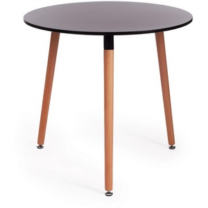 Изображение товара Стол на 4 персоны (mod. T1004, черный)/(натуральный, МДФ/дерево) 113757 (круглая столешница, 3 ножки)