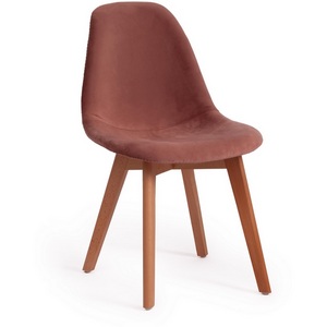 Изображение товара Стул (mod. C1021F1) коралловый (HLR 44)/натуральный (вельвет/дерево) 113785