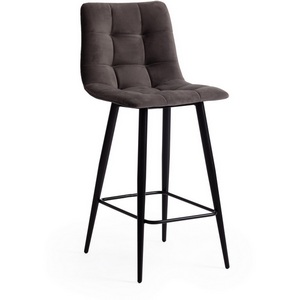 Изображение товара Стул полубарный (mod. 7095пб) ткань/металл, 55x44x94 см, высота до сиденья темно-серый barkhat 14/черный Chilly