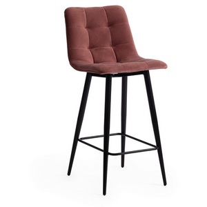 Изображение товара Стул полубарный (mod. 7095пб ) коралловый barkhat /черный (ткань/металл) 114052