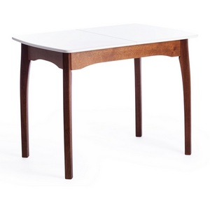 Изображение товара Стол вставка-бабочка на 4 персоны бук, мдф, 100+30x70x75, коричневый, белый CATERINA (прямоугольная столешница, 4 ножки)