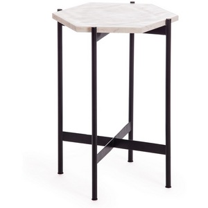 Изображение товара Стол банкетный кофейный FENDY (mod. 11980) алюминиевый сплав/мрамор, 38*38*53 см, античная медь Secret De Maison (круглая столешница, 4 ножки)