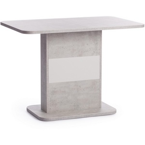 Изображение товара Стол с центральной вставкой обеденный ЛДСП, 105-140х68, 6х75 см, Белый бетон/Белый Smart (прямоугольная столешница)