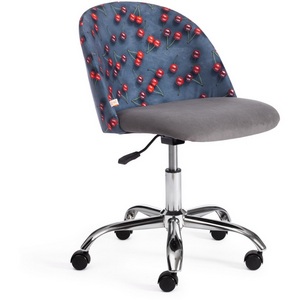 Изображение товара Кресло компьютерное с тканевой обивкой с шириной сиденья 45 см ткань/флок, серый, 08 cherry/29 Melody