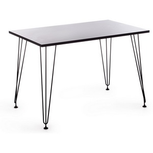 Изображение товара Стол ЛДСП/металл, 110х70х75 см, черный топ/черные ножки Star (прямоугольная столешница, 4 ножки)