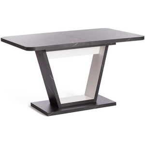 Изображение товара Стол с центральной вставкой обеденный ЛДСП, 132-172x85x75, 5 см, Мрамор черный/Белый VOX (прямоугольная столешница)