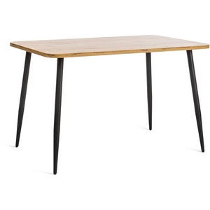 Изображение товара Стол на 4 персоны ЛДСП/металл, 120x80x77 см, Дуб вотан/Черный Pluto (прямоугольная столешница, 4 ножки)