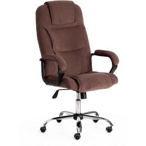 Изображение товара Кресло хром (22) флок , коричневый, Bergamo