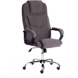 Изображение товара Кресло игровое с мягкими подлокотниками флок , серый, Bergamo