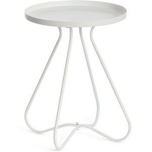 Изображение товара Столик журнальный GLAND 1 шт. в упаковке (Металл/Белый) (круглая столешница, X-образная опора)