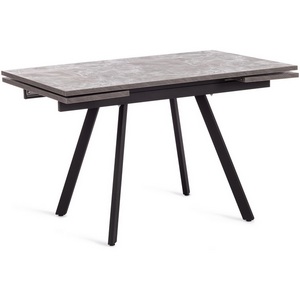 Изображение товара Стол с боковыми вставками ЛДСП/HPL/металл, x х см, Мрамор чёрный/чёрный Vigo (прямоугольная столешница, 4 ножки)